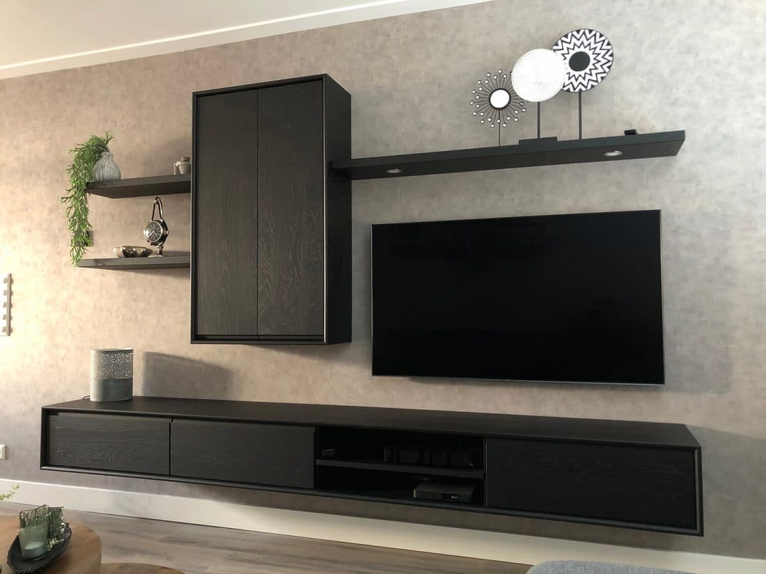 Aurora Wandconcept Zwart Geborsteld Aurora Wandconcept Zwart Geborsteld