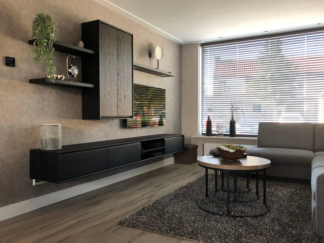 Aurora Wandconcept Zwart Geborsteld Aurora Wandconcept Zwart Geborsteld